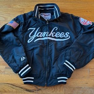 New York Yankees MLB Majestic Warm Lined Wind Breaker Jacket Fall/Winter XS